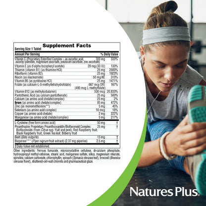 NaturesPlus Hema-Plex Eisen – 30 Tabletten mit langsamer Freisetzung – 85 mg cheliertes Eisen – für die Blutgesundheit – mit Vitamin C & Bioflavonoiden – Nicht-GVO, vegetarisch & glutenfrei