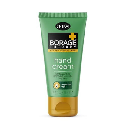 ShiKai Borage Therapy Handcreme (2,5 oz) – Parfümfreie Feuchtigkeitscreme für Hände & Körper – Schnelle Linderung bei trockener Haut mit Hafer & Shea
