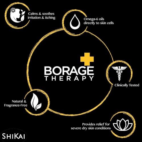 ShiKai Borage Therapy Handcreme (2,5 oz) – Parfümfreie Feuchtigkeitscreme für Hände & Körper – Schnelle Linderung bei trockener Haut mit Hafer & Shea