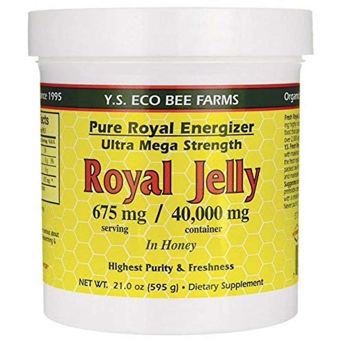 YS Organic Royal Jelly mit Honig – Ultra-Stärke, 21 oz Gel (595 g)