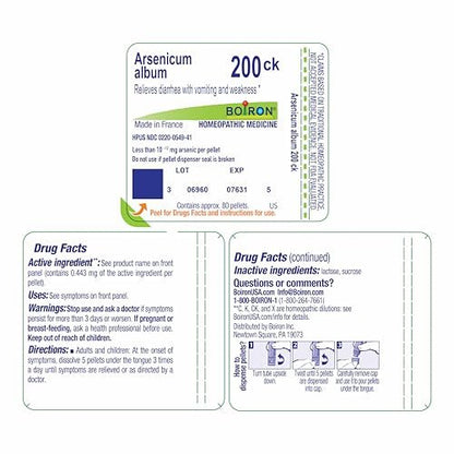 Boiron Arsenicum Album 200CK Homöopathisches Mittel gegen Lebensmittelvergiftung – 80 Kügelchen