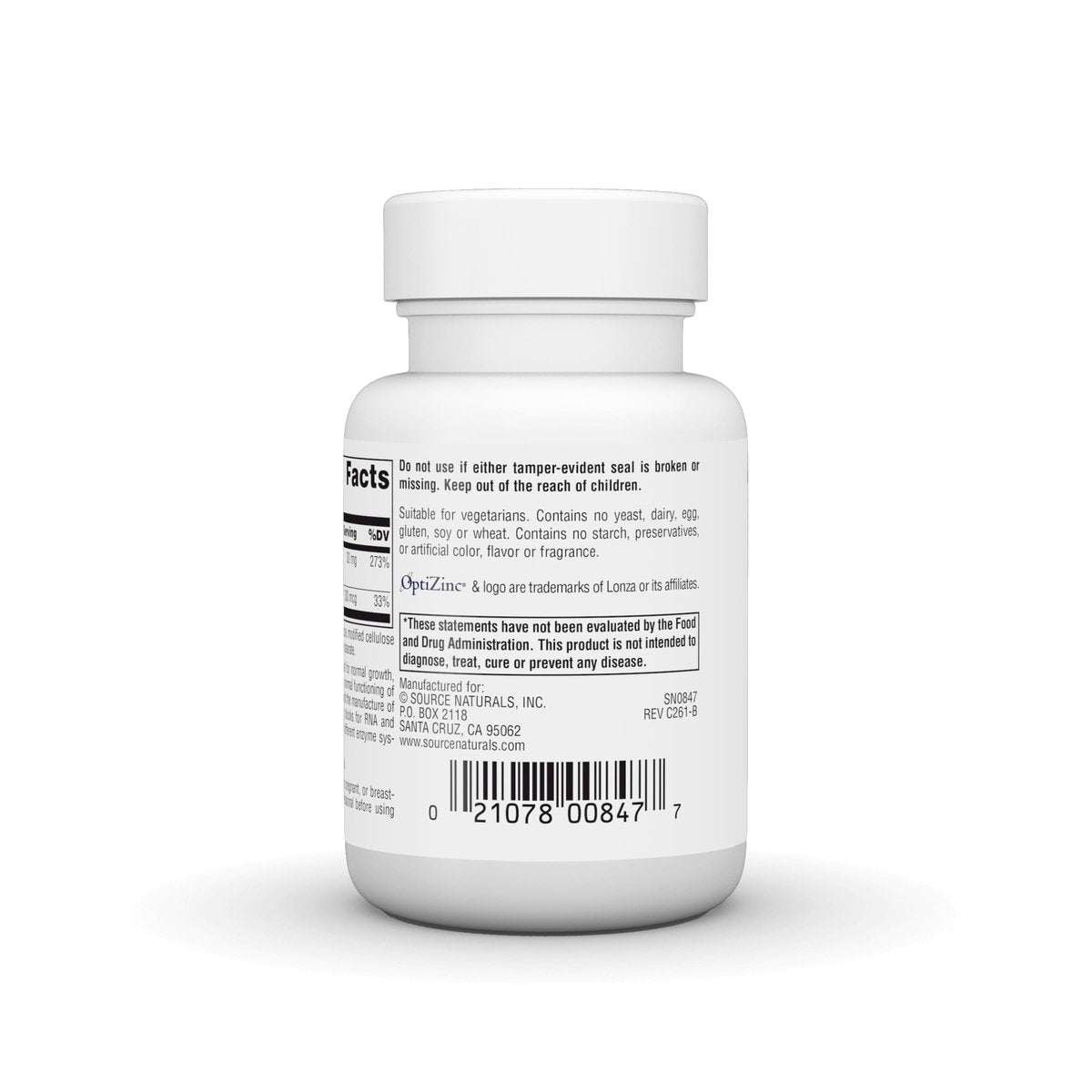 Source Naturals OptiZinc Zink-Methionin-Sulfat-Komplex – 60 Tabletten, Nahrungsergänzungsmittel