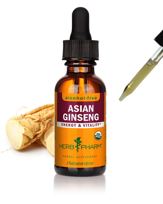 Herb Pharm Asiatischer (Panax) Ginseng Flüssig-Glycerit für Energie und Ausdauer, alkoholfrei, 29,6 ml