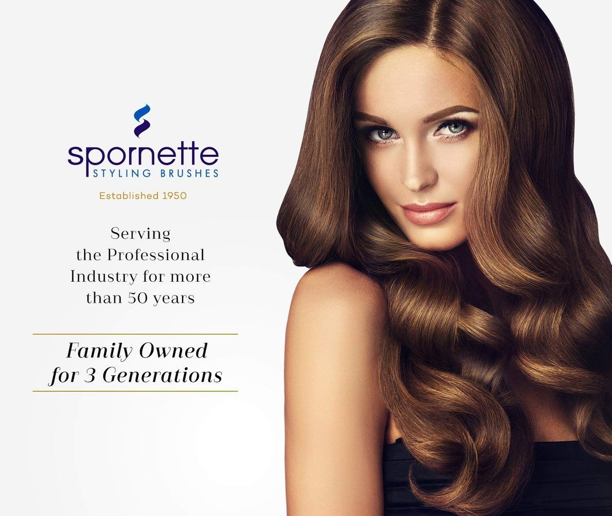 Spornette Doppelstrang XL Rundbürste, Nylonborsten – Rundbürste zum Glätten, Anti-Frizz, Entwirren, Volumen – Styling für welliges & lockiges, mittellanges & langes Haar (2,25 Zoll)