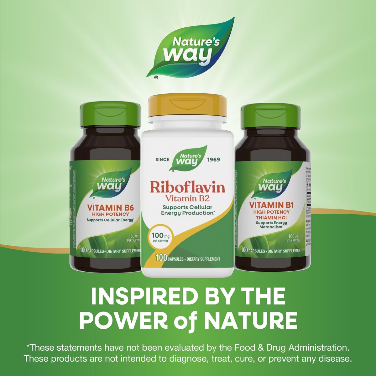 Nature's Way Riboflavin Vitamin B2 – Hochdosiertes Riboflavin, 100 mg pro Portion, 100 Kapseln – Unterstützt die zelluläre Energieproduktion