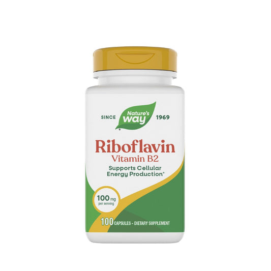 Nature's Way Riboflavin Vitamin B2 – Hochdosiertes Riboflavin, 100 mg pro Portion, 100 Kapseln – Unterstützt die zelluläre Energieproduktion