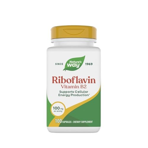 Nature's Way Riboflavin Vitamin B2 – Hochdosiertes Riboflavin, 100 mg pro Portion, 100 Kapseln – Unterstützt die zelluläre Energieproduktion
