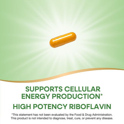 Nature's Way Riboflavin Vitamin B2 – Hochdosiertes Riboflavin, 100 mg pro Portion, 100 Kapseln – Unterstützt die zelluläre Energieproduktion