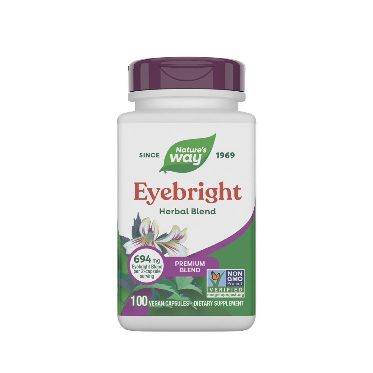 Nature's Way Augentrost Premium Blend – Kräutermischung, Non-GMO, vegan, 100 Kapseln