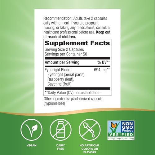 Nature's Way Augentrost Premium Blend – Kräutermischung, Non-GMO, vegan, 100 Kapseln
