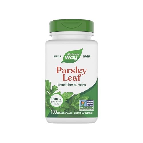 Nature's Way Premium Kräuter Petersilienblatt – Chlorophyllquelle, 100 vegane Kapseln