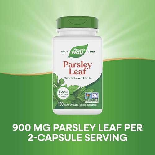 Nature's Way Premium Kräuter Petersilienblatt – Chlorophyllquelle, 100 vegane Kapseln