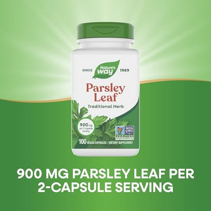 Nature's Way Premium Kräuter Petersilienblatt – Chlorophyllquelle, 100 vegane Kapseln