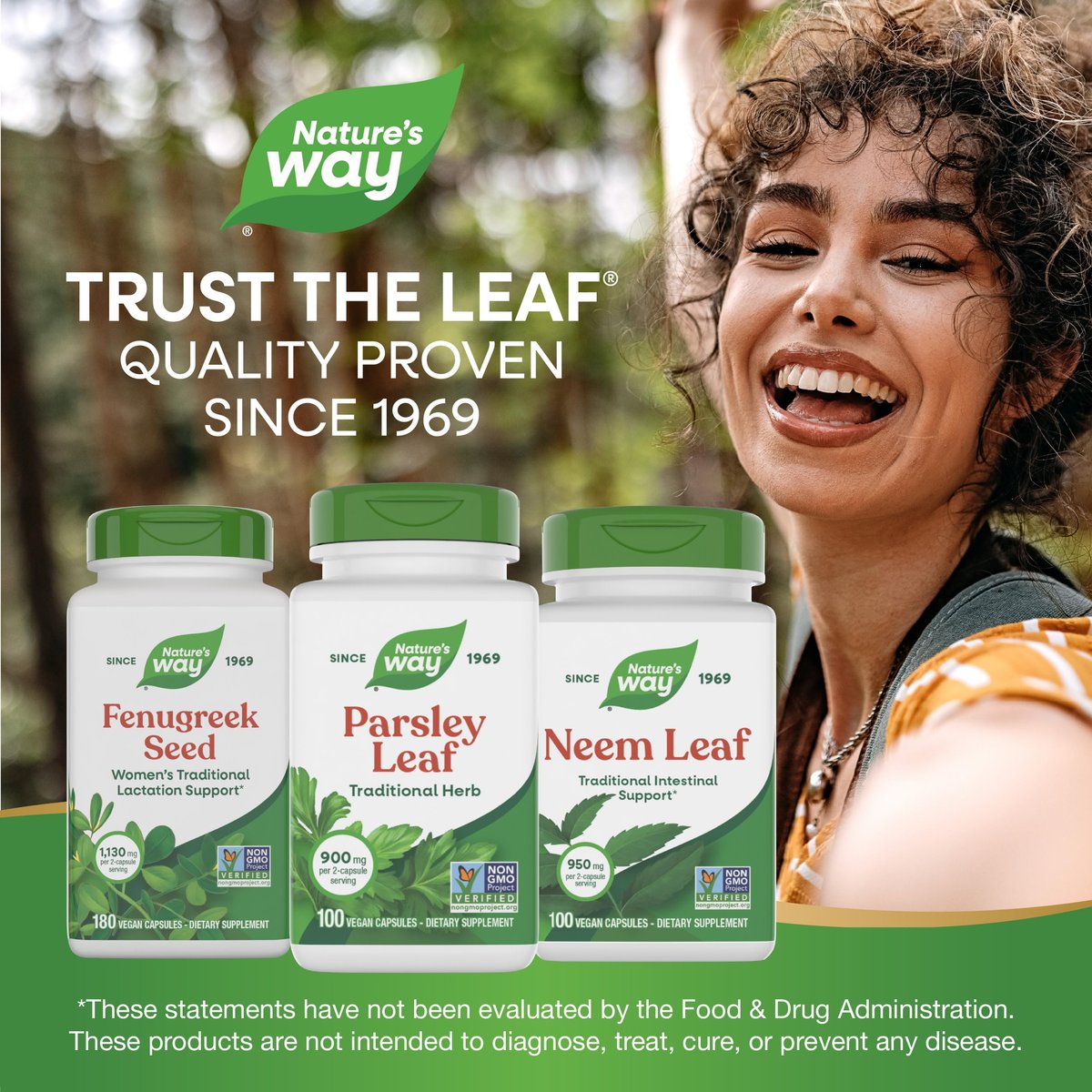 Nature's Way Premium Kräuter Petersilienblatt – Chlorophyllquelle, 100 vegane Kapseln