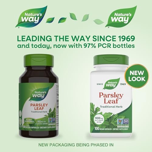 Nature's Way Premium Kräuter Petersilienblatt – Chlorophyllquelle, 100 vegane Kapseln
