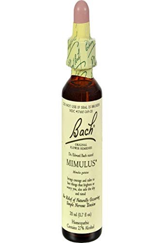 Bach Original Blütenessenzen, Mimulus – Deine Ängste überwinden – Natürliche homöopathische Blütenessenzen für emotionales Gleichgewicht – Vegan, Glutenfrei, Zuckerfrei – 20 ml Tropfer
