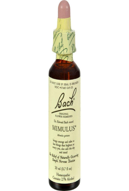 Bach Original Blütenessenzen, Mimulus – Deine Ängste überwinden – Natürliche homöopathische Blütenessenzen für emotionales Gleichgewicht – Vegan, Glutenfrei, Zuckerfrei – 20 ml Tropfer