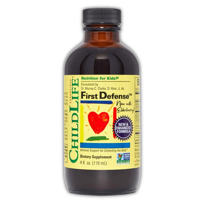 CHILDLIFE ESSENTIALS First Defense – Immunstärkender Sirup für Kinder ab 6 Monaten, mit Holunderbeere und Zink, 4 Fl Oz (118 ml)