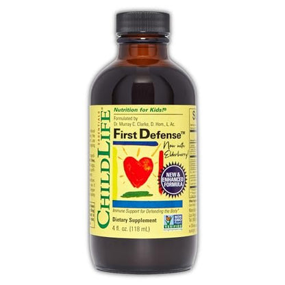CHILDLIFE ESSENTIALS First Defense – Immunstärkender Sirup für Kinder ab 6 Monaten, mit Holunderbeere und Zink, 4 Fl Oz (118 ml)