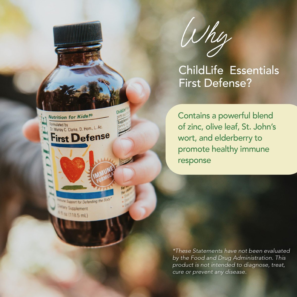 CHILDLIFE ESSENTIALS First Defense – Immunstärkender Sirup für Kinder ab 6 Monaten, mit Holunderbeere und Zink, 4 Fl Oz (118 ml)