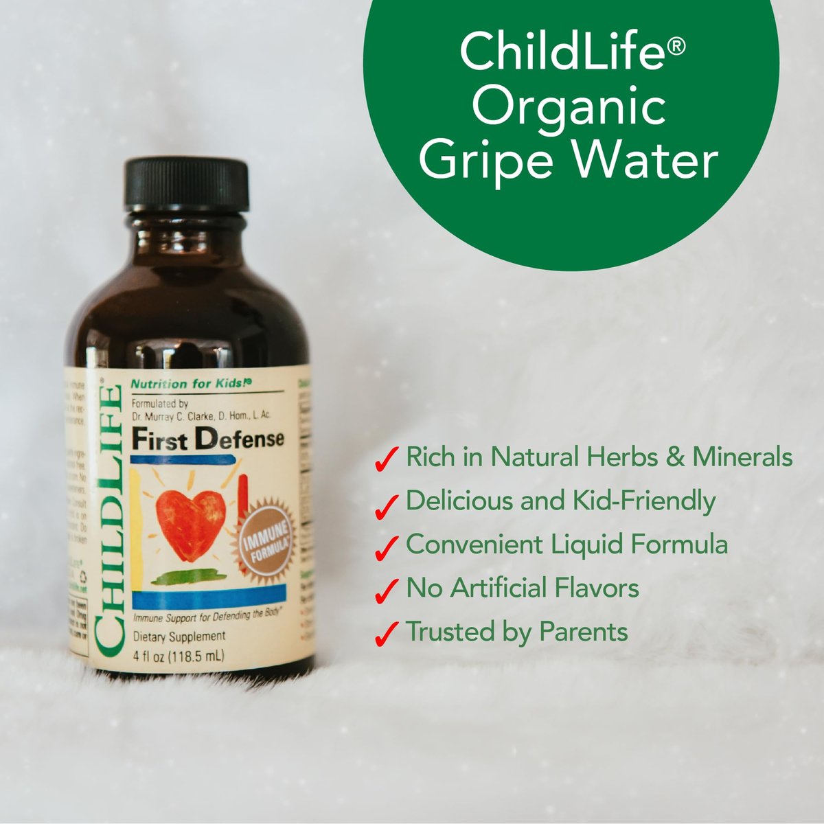 CHILDLIFE ESSENTIALS First Defense – Immunstärkender Sirup für Kinder ab 6 Monaten, mit Holunderbeere und Zink, 4 Fl Oz (118 ml)