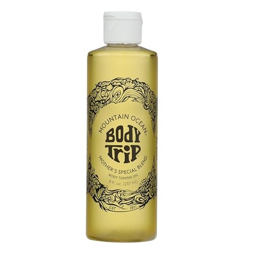 Mountain Ocean The Original Body Trip Mother's Special Blend Körperpflegeöl, 237 ml, Tiefenfeuchtigkeit, hilft bei Dehnungsstreifen, mit Mandel- und Kokosöl, Kakaobutter & Vitamin E (Neues Design, gleiche Formel)