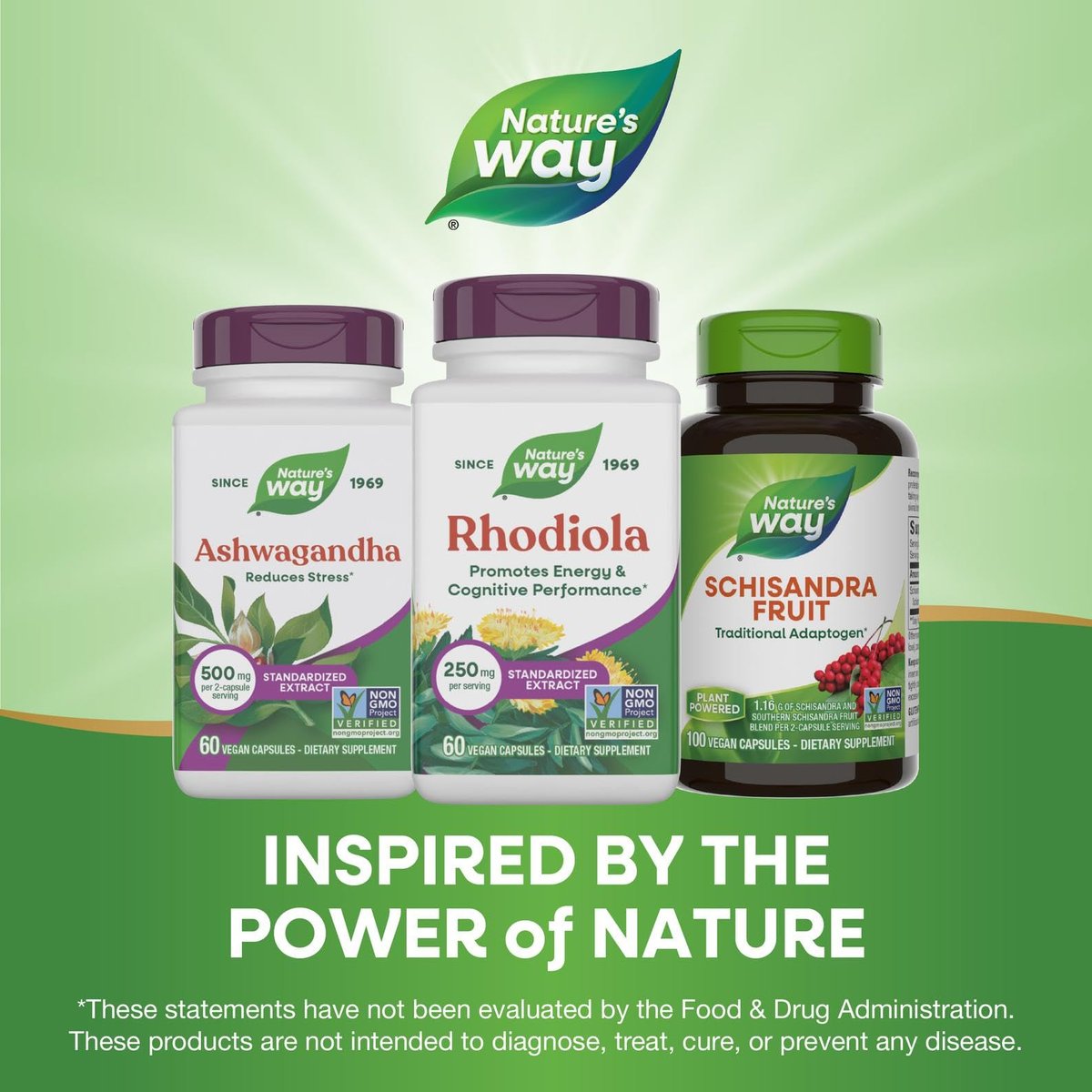 Nature's Way Rhodiola Premium Extrakt - 250 mg pro Portion, unterstützt Energie und kognitive Leistung*, adaptogenes Kraut*, Non-GMO Project verifiziert, vegan, glutenfrei, 60 Kapseln