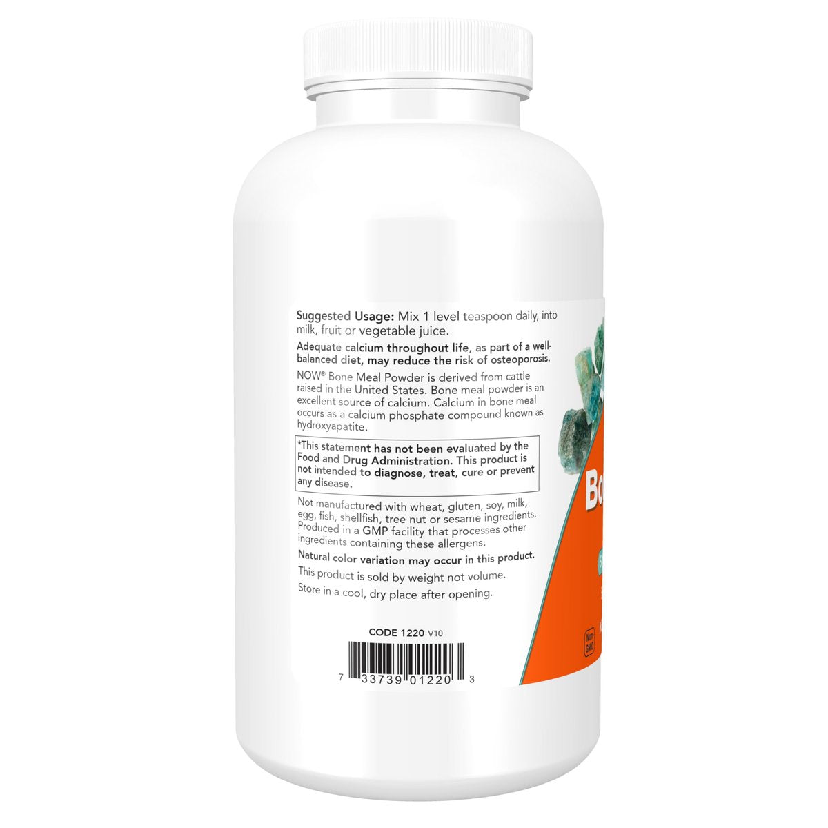 NOW Foods Knochenmehlpulver mit Calciumcarbonat und Magnesiumoxid, natürliche Calciumquelle, 454 g