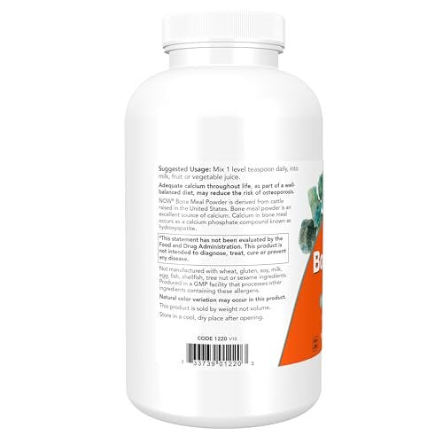 NOW Foods Knochenmehlpulver mit Calciumcarbonat und Magnesiumoxid, natürliche Calciumquelle, 454 g