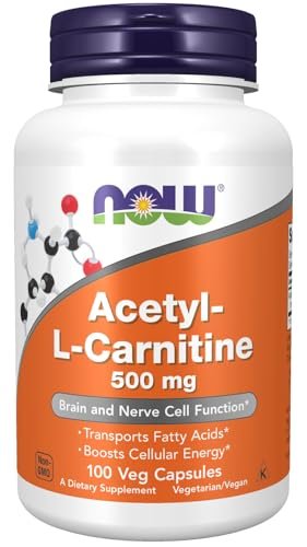 NOW Foods Acetyl L-Carnitin 500 mg – 100 Kapseln, Nahrungsergänzungsmittel