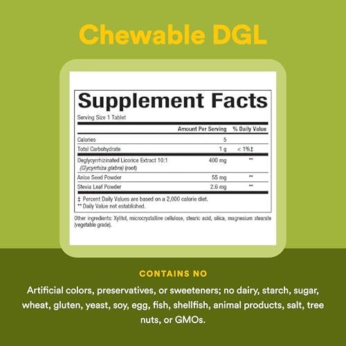 Natural Factors DGL Lutschtabletten – Verdauungsunterstützung mit Süßholzwurzelextrakt – Lutschtabletten zur Unterstützung der Magenschleimhaut und -gesundheit – Nicht-GVO & glutenfrei – 90 Lutschtabletten (90 Portionen)