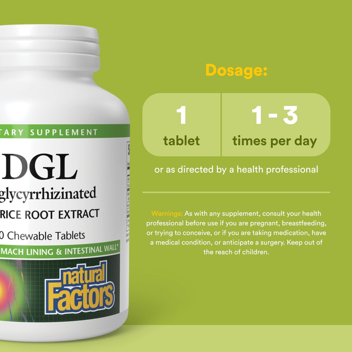 Natural Factors DGL Lutschtabletten – Verdauungsunterstützung mit Süßholzwurzelextrakt – Lutschtabletten zur Unterstützung der Magenschleimhaut und -gesundheit – Nicht-GVO & glutenfrei – 90 Lutschtabletten (90 Portionen)