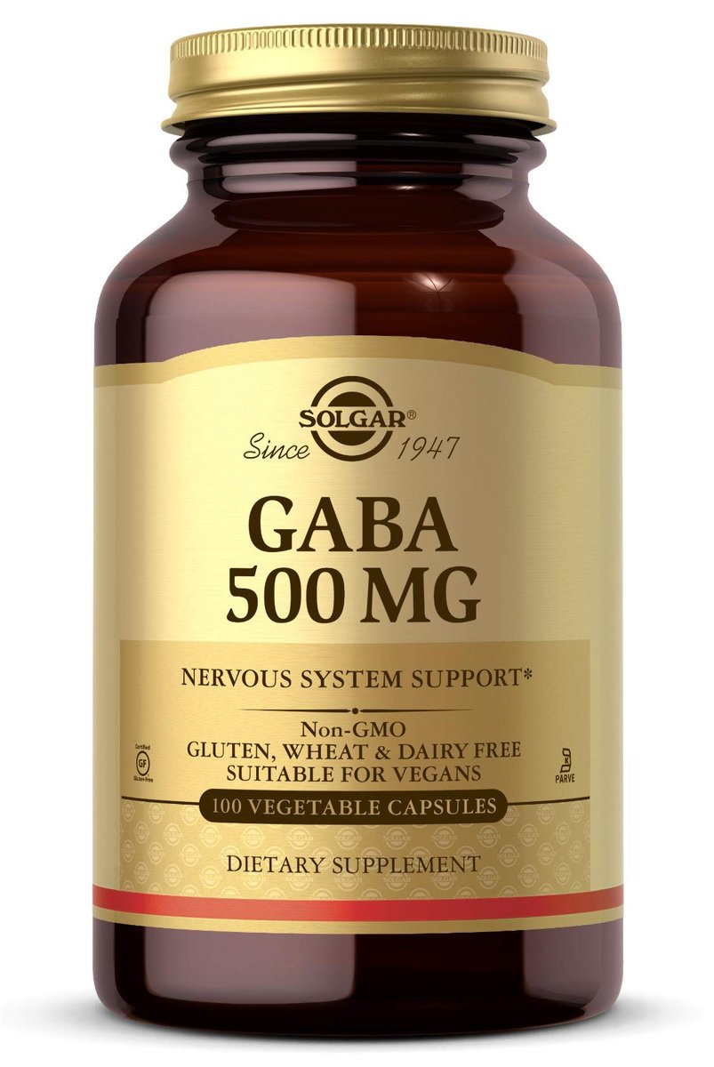 Solgar GABA 500 mg – 100 vegane Kapseln zur Unterstützung von Entspannung und Nervensystem – Nicht-GVO, glutenfrei, laktosefrei, koscher – 100 Portionen