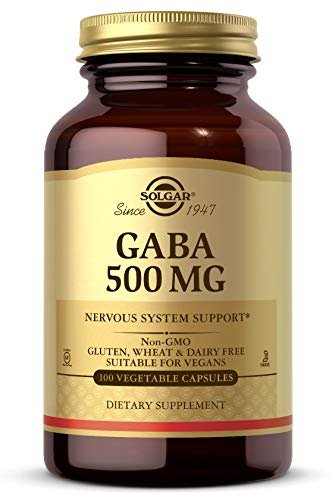 Solgar GABA 500 mg – 100 vegane Kapseln zur Unterstützung von Entspannung und Nervensystem – Nicht-GVO, glutenfrei, laktosefrei, koscher – 100 Portionen