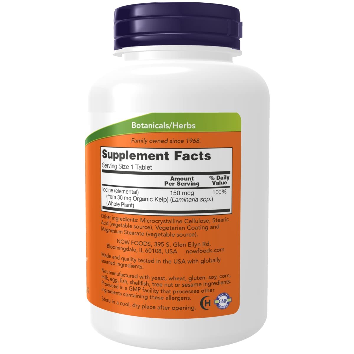NOW Foods Kelp – 150 mcg natürliches Jod, 200 Tabletten