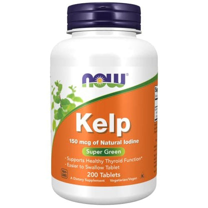 NOW Foods Kelp – 150 mcg natürliches Jod, 200 Tabletten