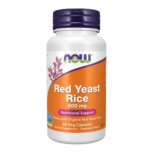 NOW Foods Rote Hefe Reis 600 mg – mit Bio-Rotem Hefereis, 60 vegane Kapseln