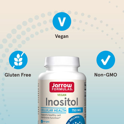 Jarrow Formulas Inositol 750 mg – Nahrungsergänzungsmittel für Leberunterstützung und Zellgesundheit, 100 vegane Kapseln