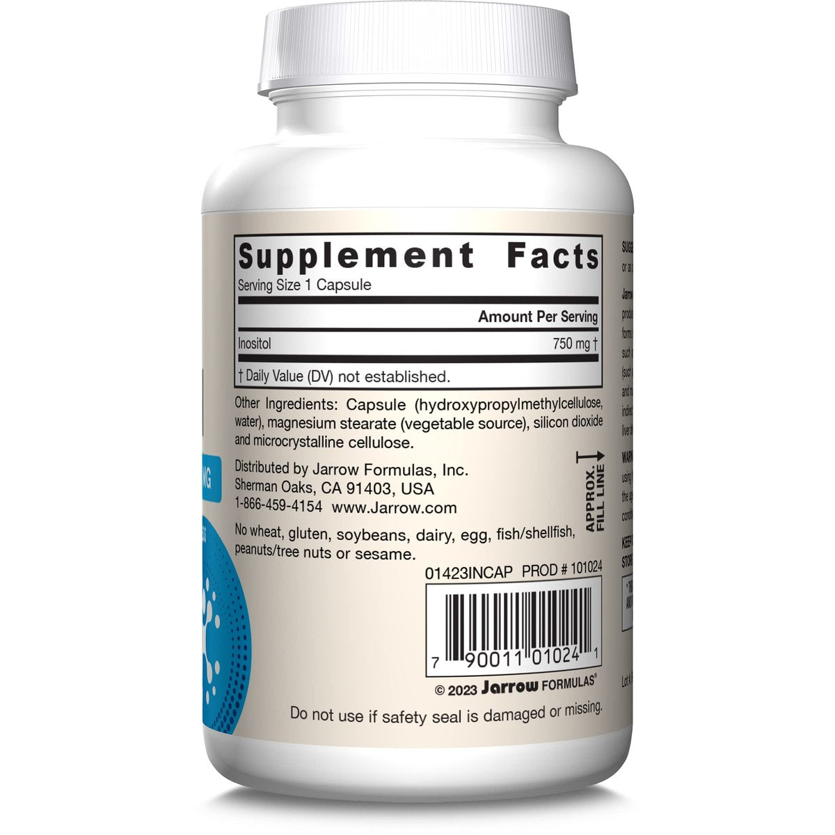 Jarrow Formulas Inositol 750 mg – Nahrungsergänzungsmittel für Leberunterstützung und Zellgesundheit, 100 vegane Kapseln