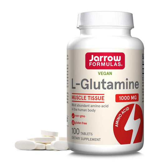 Jarrow Formulas L-Glutamin 1000 mg – Nahrungsergänzungsmittel für Muskelgewebe, multifunktionale Aminosäure, Immununterstützung, 100 Easy-Solv Tabletten, 50-100 Tage Versorgung
