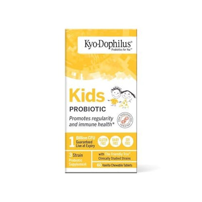 Kyolic Kyo-Dophilus Kids Probiotikum – 60 Kautabletten für Verdauung und Immunsystem