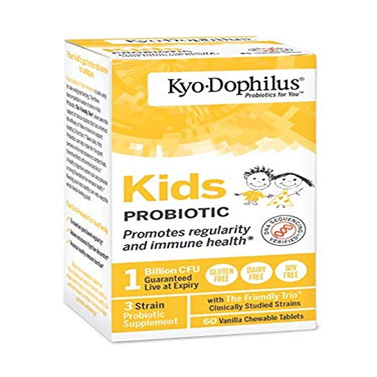 Kyolic Kyo-Dophilus Kids Probiotikum – 60 Kautabletten für Verdauung und Immunsystem