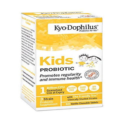 Kyolic Kyo-Dophilus Kids Probiotikum – 60 Kautabletten für Verdauung und Immunsystem