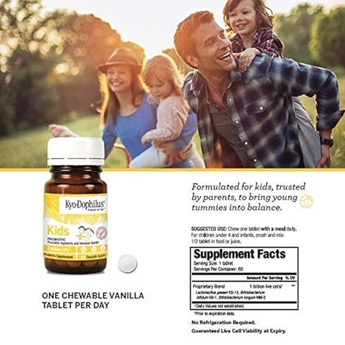 Kyolic Kyo-Dophilus Kids Probiotikum – 60 Kautabletten für Verdauung und Immunsystem