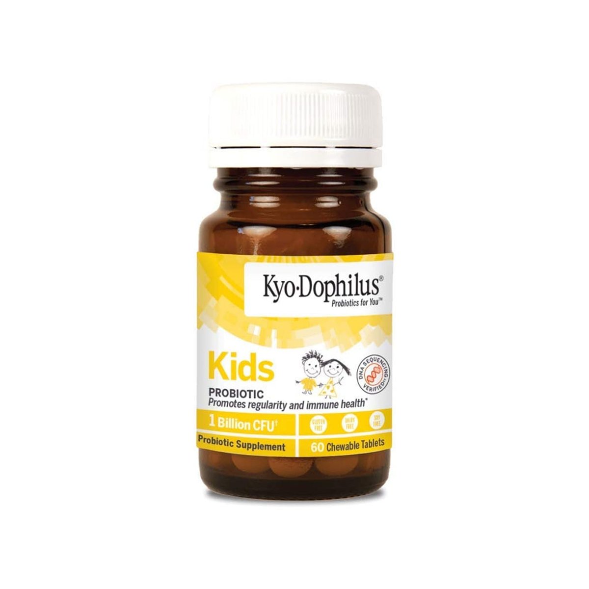Kyolic Kyo-Dophilus Kids Probiotikum – 60 Kautabletten für Verdauung und Immunsystem