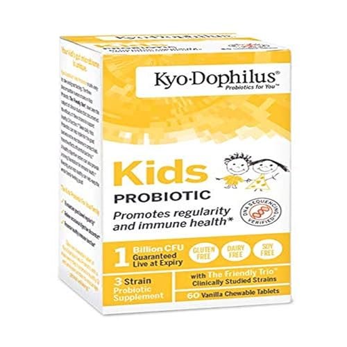 Kyolic Kyo-Dophilus Kids Probiotikum – 60 Kautabletten für Verdauung und Immunsystem