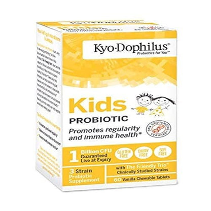 Kyolic Kyo-Dophilus Kids Probiotikum – 60 Kautabletten für Verdauung und Immunsystem