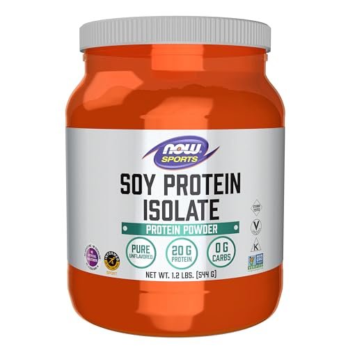 NOW Foods Soy Protein Isolat 20 g, 0 Kohlenhydrate, ungewürztes Pulver, 1,2 Pfund