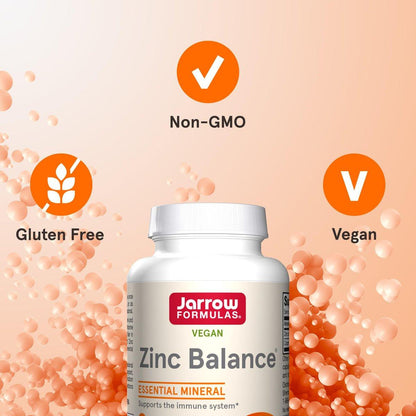 Jarrow Formulas Zinc Balance 15 mg – 100 Kapseln – Zink mit Kupfer – Essentielle Mineralien zur Unterstützung des Immunsystems – Glutenfrei, vegan