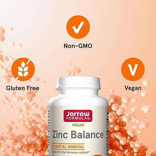 Jarrow Formulas Zinc Balance 15 mg – 100 Kapseln – Zink mit Kupfer – Essentielle Mineralien zur Unterstützung des Immunsystems – Glutenfrei, vegan